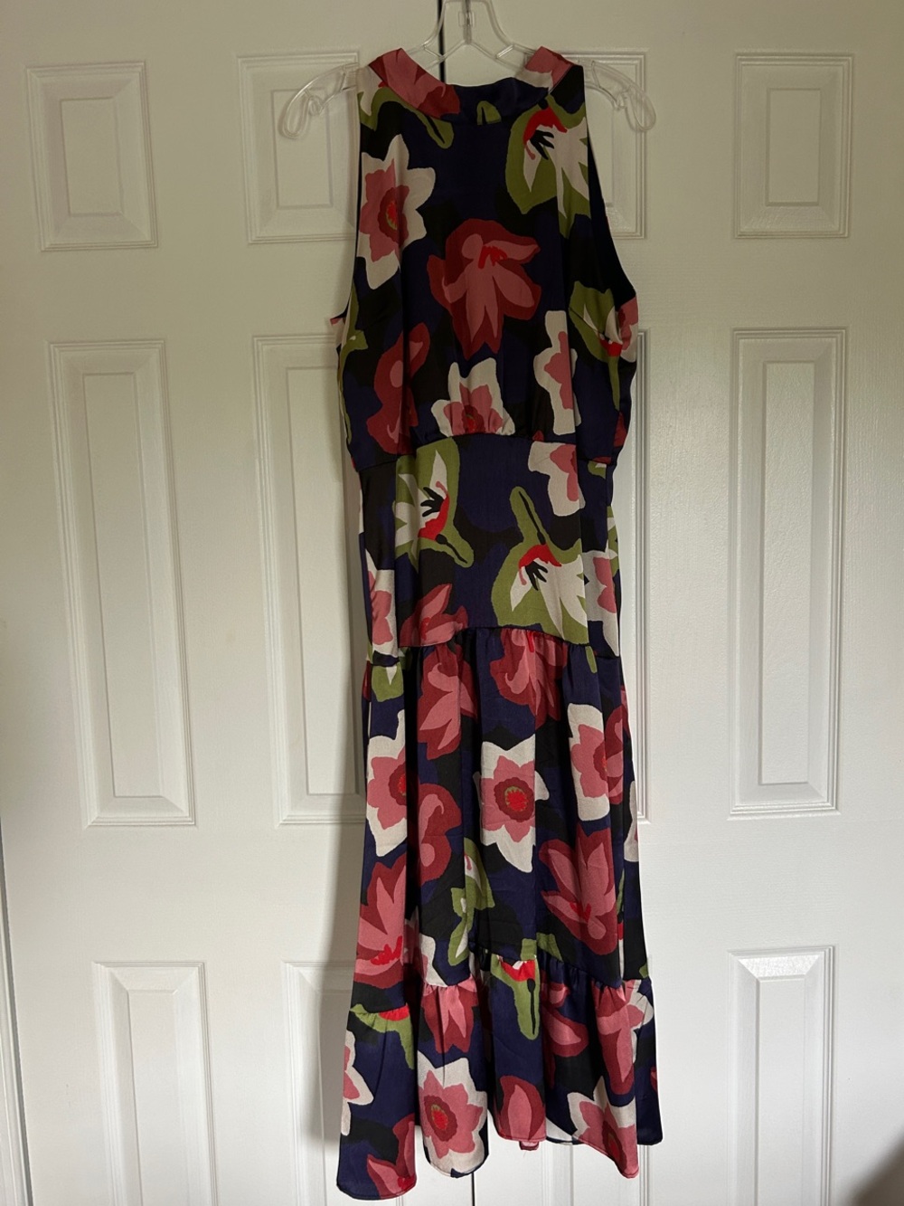 Sam Edelman Navy Maxi Dress with Pink Floral Print